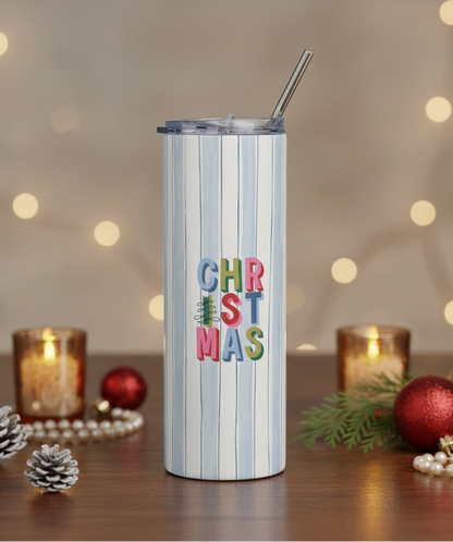 A Stripped Christmas Tumbler